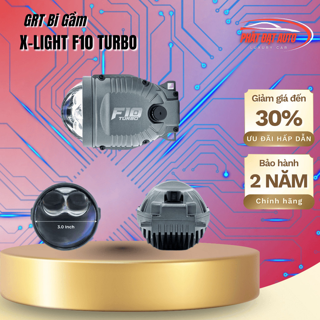 Bi Gầm X-Light F10 Turbo hàng chính hãng đèn pha ô tô siêu sáng 65W chống nước IP68 | LuxuryCars