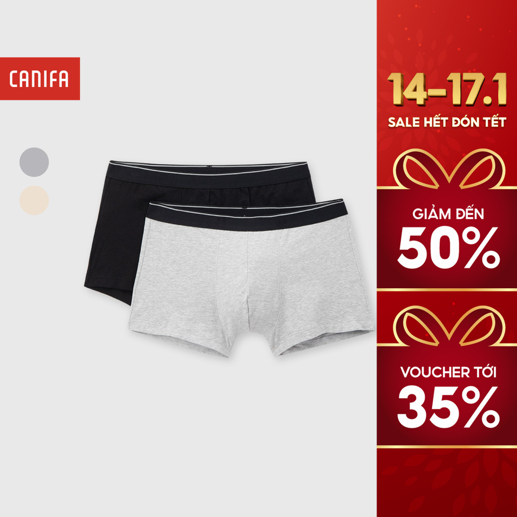 Combo quần sịp đùi nam CANIFA bề mặt mịn, thấm hút, thoáng khí 8US25A001 FW25