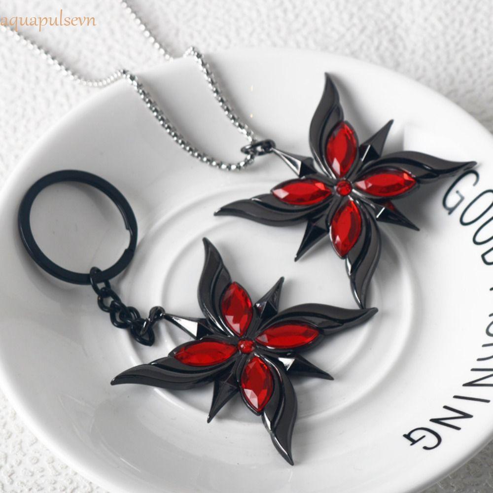 AQUA Game Genshin Impact Móc khóa, Anime Hình dát kim cương giả Arlecchino Cosplay Móc khóa, Đạo cụ 