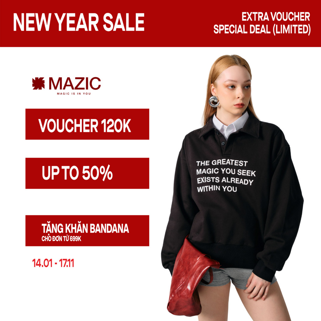 Áo Sweater Polo Nỉ Tay Dài MAZIC Form Boxy