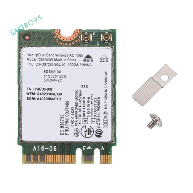 1 CÁI AC7265 7265NGW Thẻ WiFi FRU00JT469 802.11AC NGFF BT4.0 Phụ tùng thay thế Phụ kiện cho dòng E55