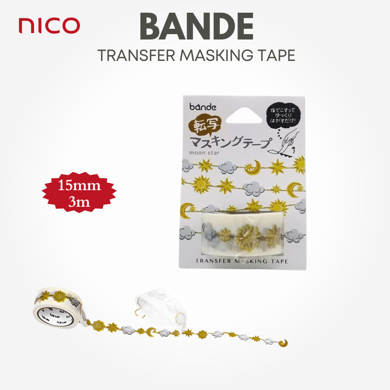 NISHIKAWA Communications BANDE Transfer Masking Tape - Moon and Stars