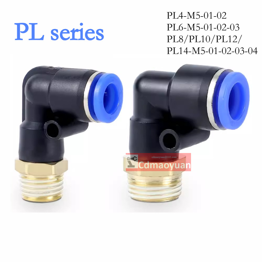 Khớp khí nén Khớp nối khí nén Khớp nối nhanh Khuỷu tay có ren PL4-M5-01-02 PL6-M5-01-02-03 PL8 / PL1
