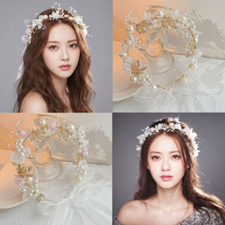 Mũ vòng hoa và băng đô ngọc trai hoa - Phụ kiện tóc sang trọng