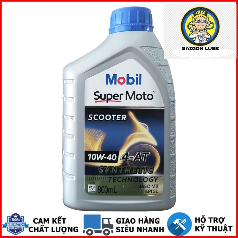 Nhớt xe ga Mobil Super Moto Scooter 10W40/10W30 chính hãng - Nhập khẩu Singapore