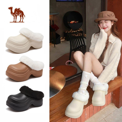 Dép hở mũi CAMEL CROWN Thích hợp để mặc ngoài trời có lớp lót sang trọng cho đế mềm và chống trượt ấm áp