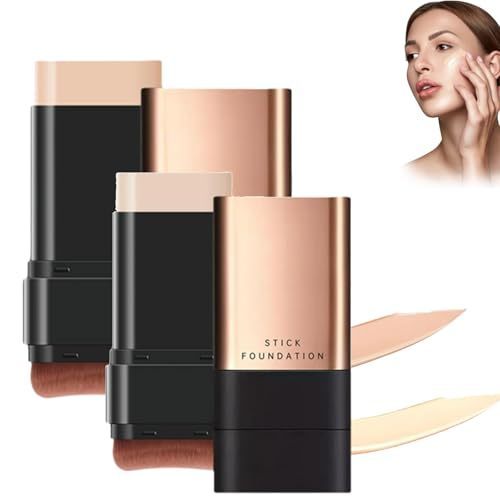 Que nền nhẹ dưỡng ẩm Hàn Quốc 2025 kèm cọ, Que tạo bọt chống nhăn cao cấp 2 trong 1, Que nền tẩy khô