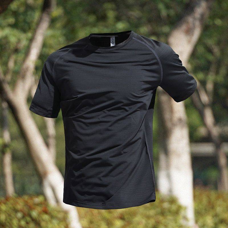 Summer Thin Breathable Top Quick-Drying Exercise New T-shirt Outdoor Running Fitness Clothes rtX8