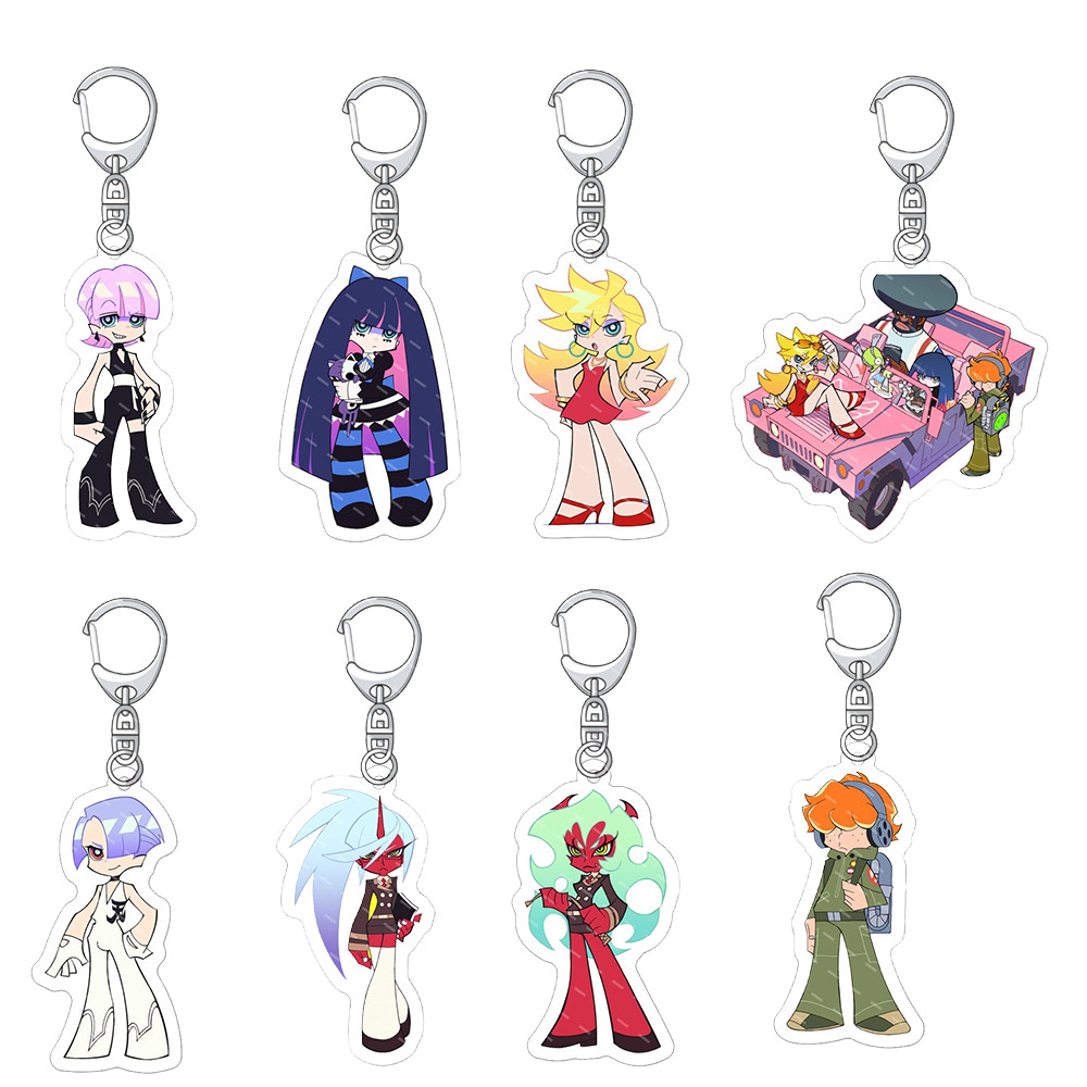 Anime PANTY&STOCKING with GARTERBELT 6cm Acrylic Keychain Stocking Anarchy Backpack Pendants Accesso