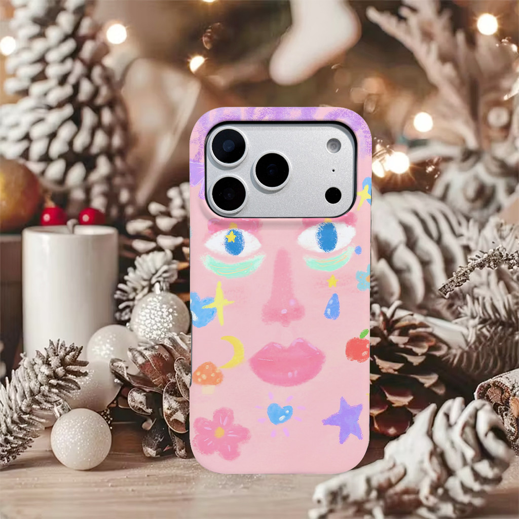 Ốp lưng mờ nối mặt sáng tạo graffiti cổ điển 2 trong 1 cho iPhone17 Pro Max iPhone16 Pro Max iPhone1