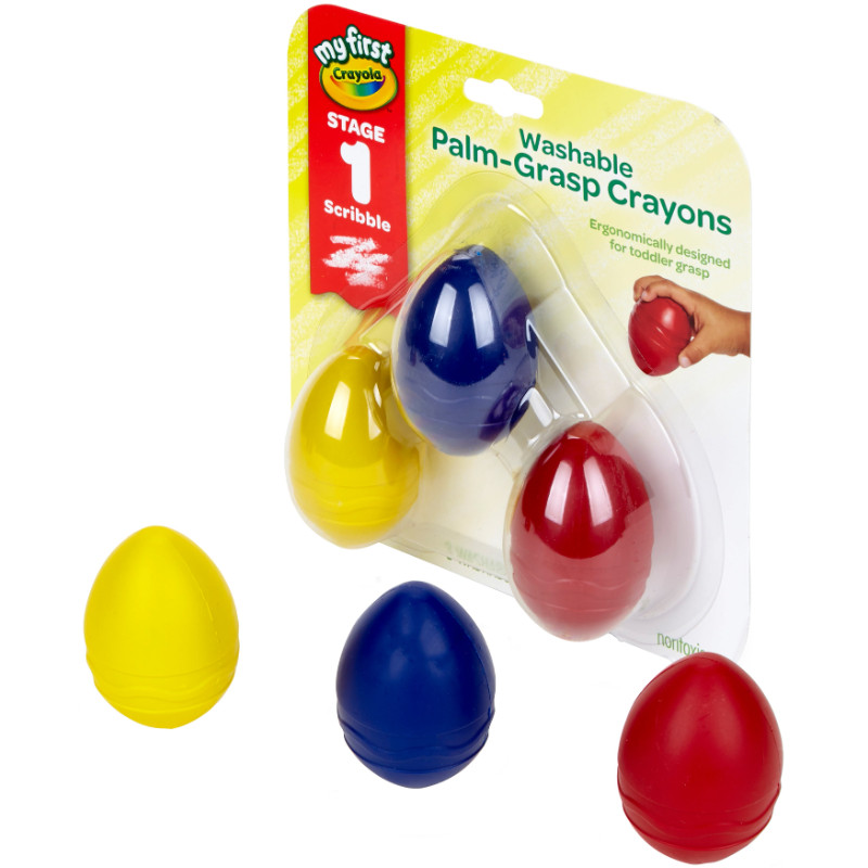 Crayola Adaptive Crayons Palm Grasp Egg Crayons Bộ 3 món Quà tặng tô màu cho trẻ mới biết đi