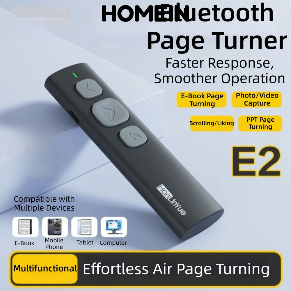 HOMEIN E-book Reader, Bluetooth 5.4 PPT Page Turning BT Page Turner, Chụp Ảnh Và Quay Video Trượt Vi