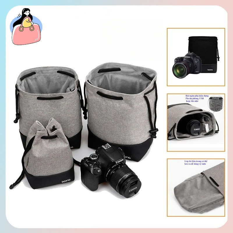 Túi camera thời trang 3 lớp Baoona BN-H006 BN-H007 BN-H008, Túi máy ảnh không thấm nước và bền bỉ