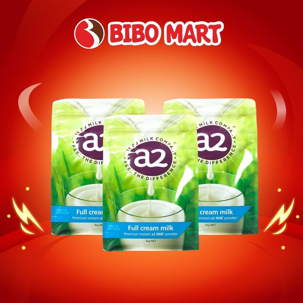 Sữa Bột A2 Úc Nguyên Kem Cream Milk Sữa Bột Tách Béo Hỗ Trợ Bổ Sung Canxi Gói 1kg - Bibo Mart