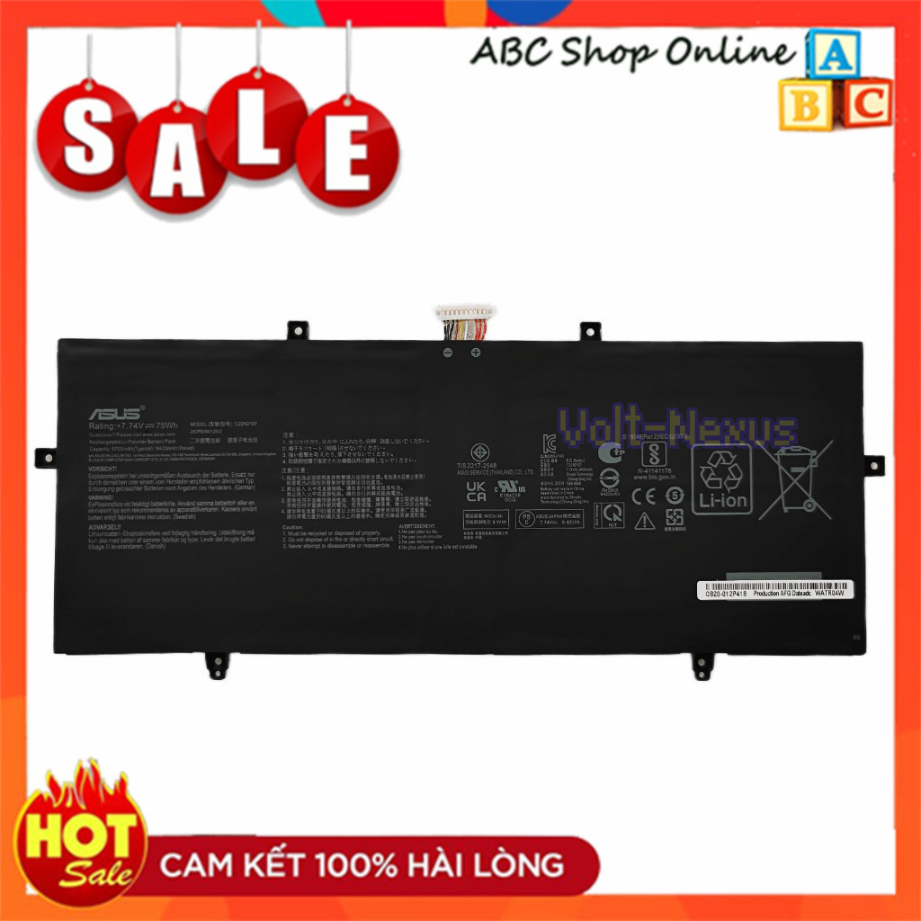 Pin Laptop Asus Zenbook 14 2022 UX4302ZA, Asus Zenbook 14 Flip OLED UP3404VA 0B200-04160000 C22N2107