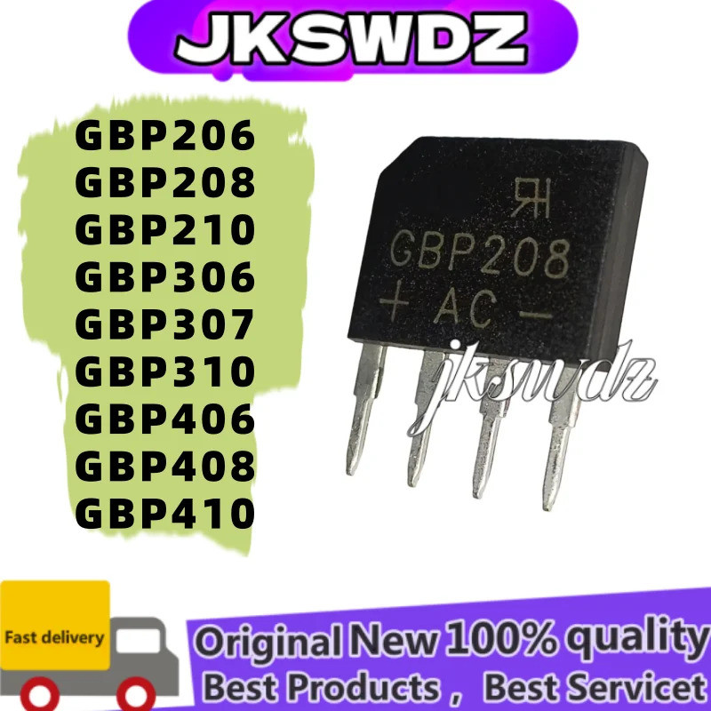 Bộ 5 GBP206 GBP208 GBP210 GBP306 GBP307 GBP310 GBP406 GBP408 GBP410 DIP-4 Bộ chỉnh lưu cầu một pha t