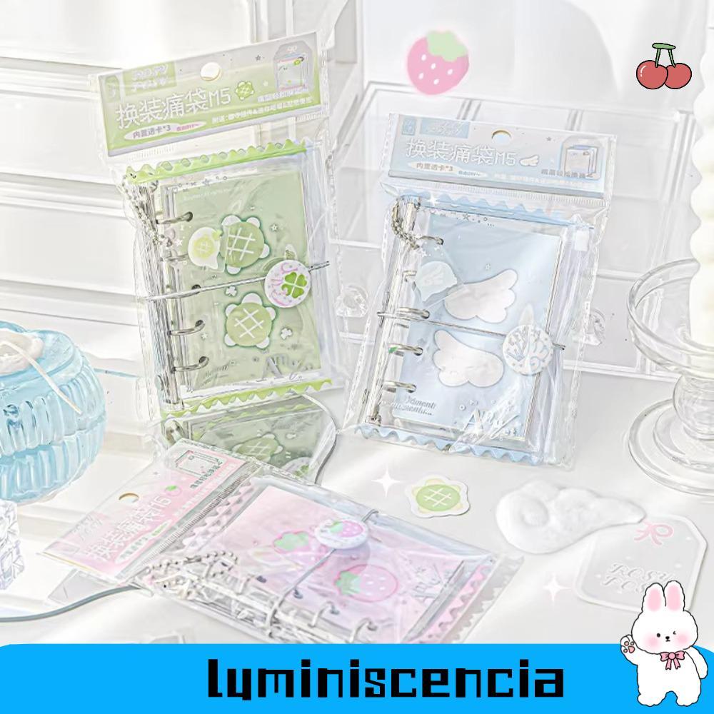 LUMINISCENCIA Loose Spiral Notebook, PVC Ins Style Dress-up M5 Binder Journal Book, Dễ Thương Nhiều 
