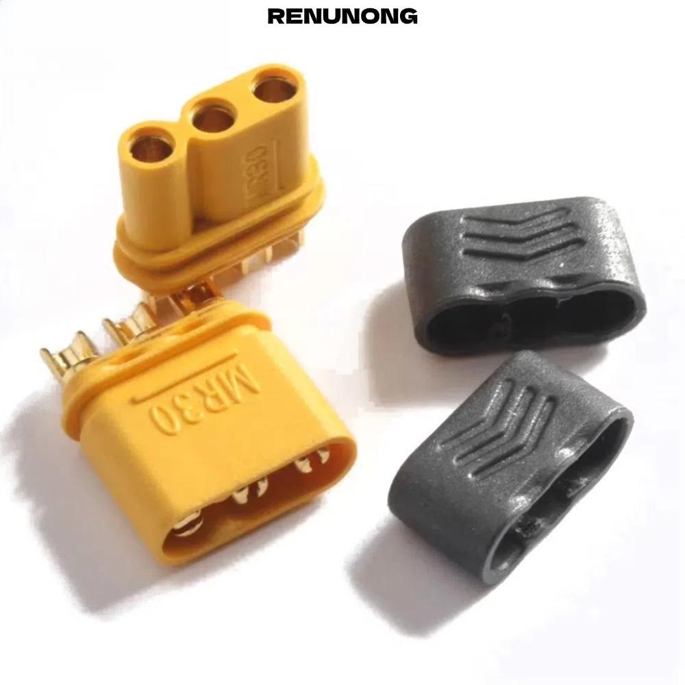 RENUNONG LiPo Pin Cắm, Đầu Nối Nhựa AMASS MR30, Có Thể Gắn Với Vỏ Vàng Đen MR30 Bao RC Phụ Kiện