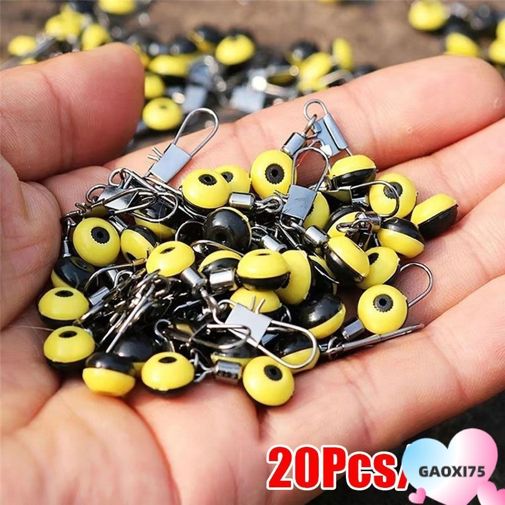 Gói 20 Đầu nối và Bobber cho Câu Cá Mặn, Phao Bobber Stop 32mm Chất Liệu Kim Loại Nhựa Cao Cấp