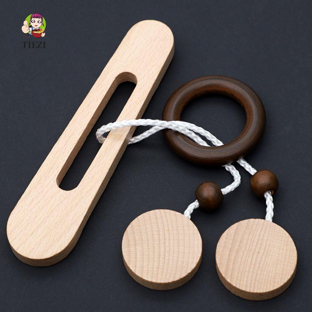TIEZI Threading Rope Loop Puzzle, 3D Gỗ, Sáng Tạo Brain Teaser Thông Minh IQ Game Mê Cung Mở Khóa Tr