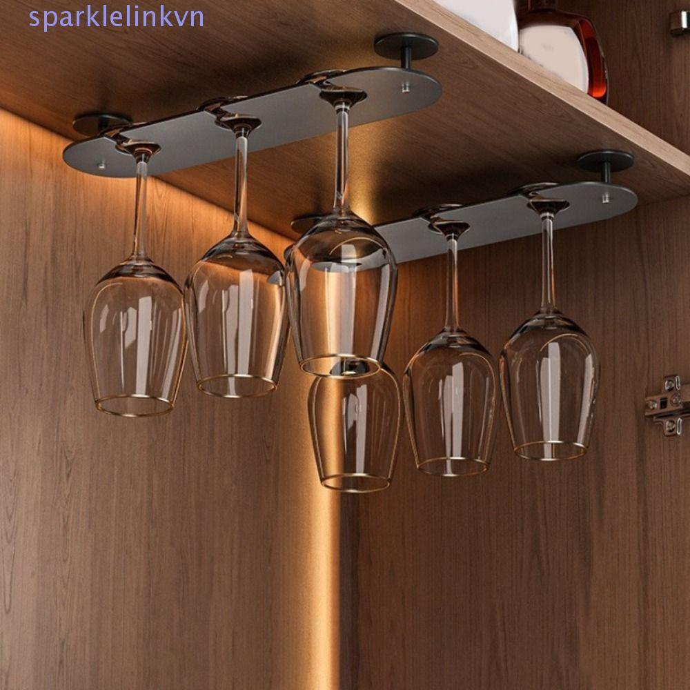 Giá đỡ ly rượu vang ngược SPAR, 2 / 3 / 4 khe cắm bằng nhôm không gian, Giá đỡ cốc đảo ngược treo tư