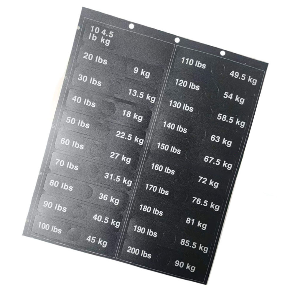 Gym Weight Plate Stickers Essential Labels for Easy Weight Identification