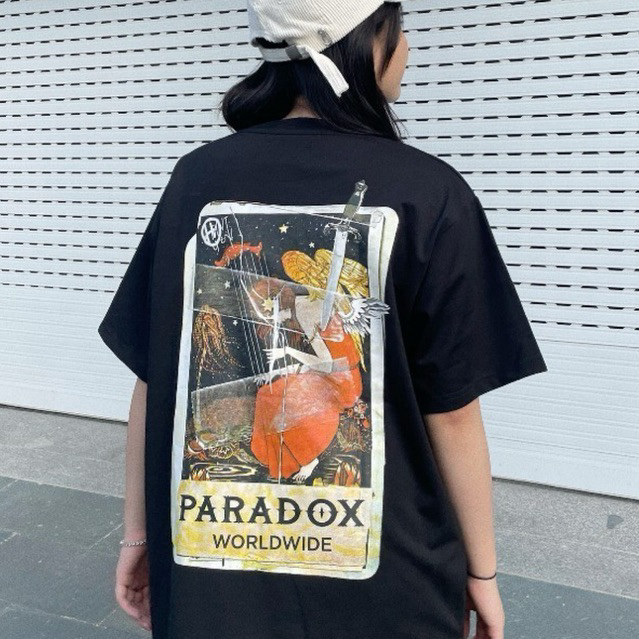 Áo Thun PARADOX Form Rộng Tay Lỡ MISSY 100% Cotton T-shirt Unisex - Trắng, Đen