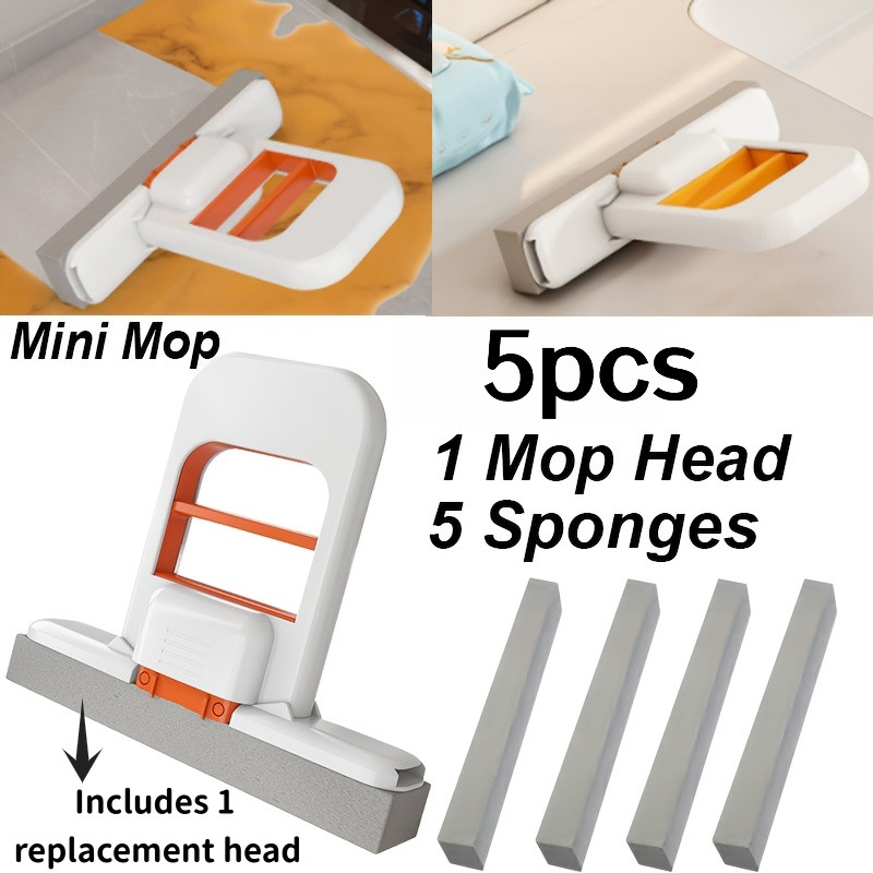 Bộ 5 Cay Lau Nha Mini Tu Vat Thong Minh Cay Lau Ban Cam Tay Kem 4 Dau Bong Thay The Tien Loi Lau Kin