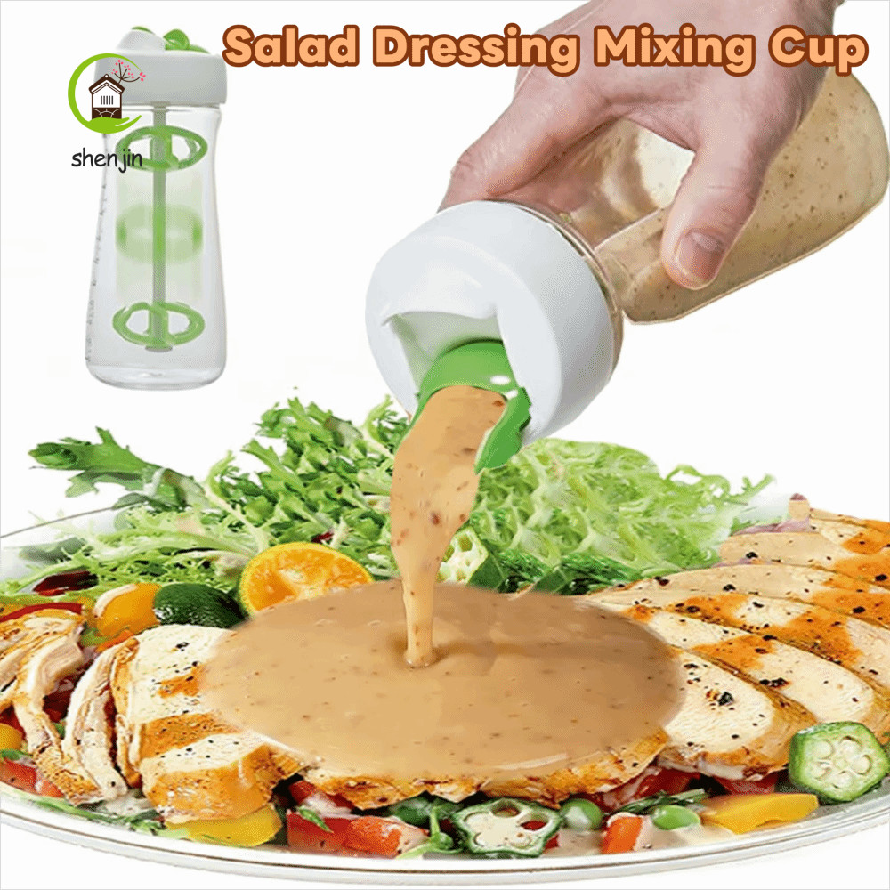 shenjin SHENJIN Salad Dressing Chai, Cốc trộn salad 500 ML trong suốt, Tiện ích nhà bếp Nhựa hiệu qu