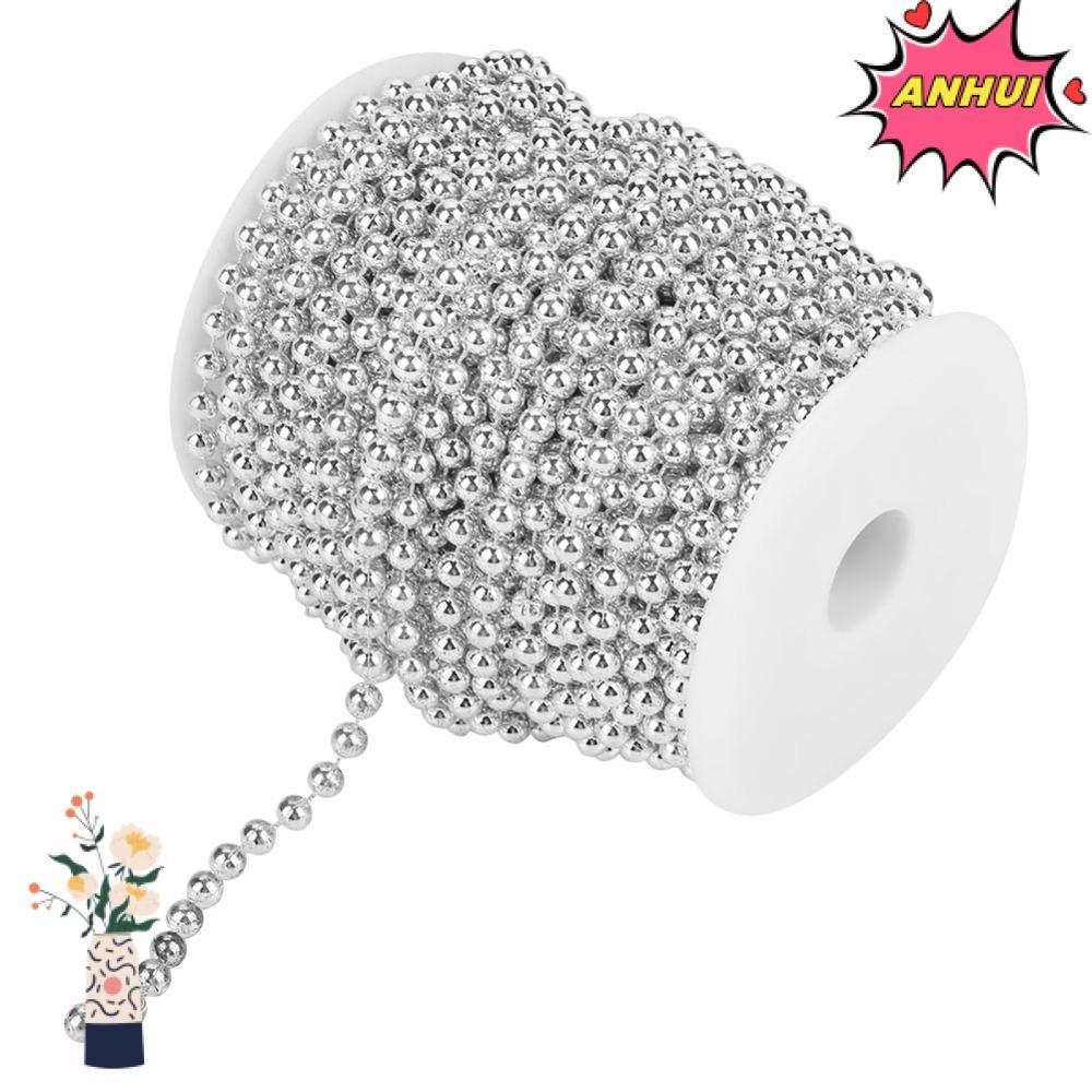Dây mạ điện ANHUI, Dây vòng hoa dài 78FT cỡ 6mm, Hạt rời cho quần áo Màu vàng Màu bạc Chiều dài 82 F