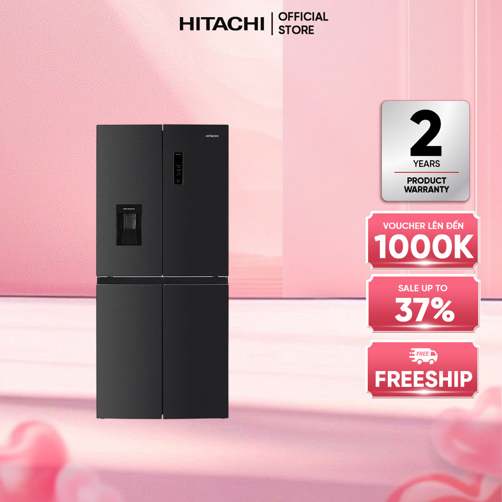 [MIỄN PHÍ GIAO HN HCM] Tủ Lạnh Hitachi HR4N7520DSWDXVN 4 Cánh Ngăn Đông Dưới 464L, Lấy Nước Ngoài, M