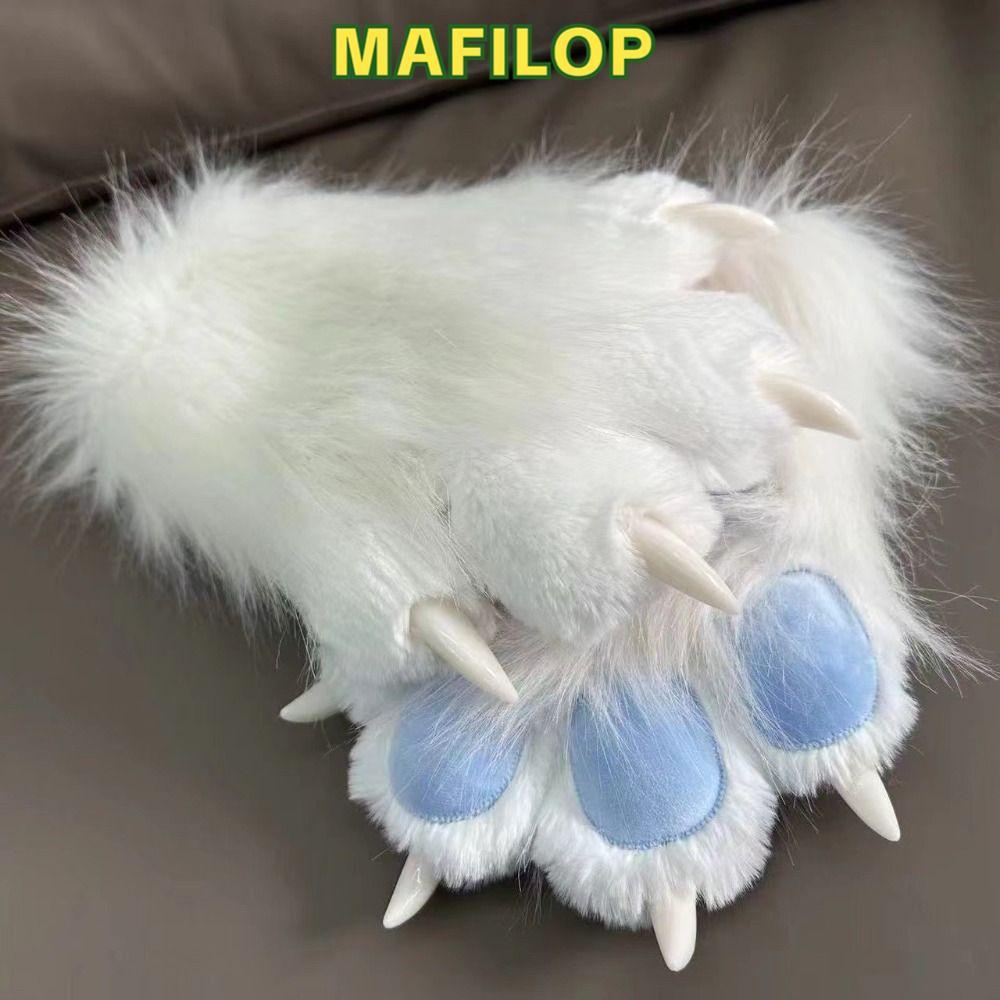 MAFILOP Găng Tay Cosplay Furry Ấm Áp, Trang Phục Kigurumi Hoạt Hình Sang Trọng