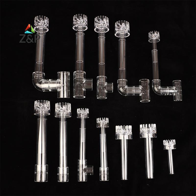 [Z & P-t] 1 Bộ DIY Clear Aquarium Skimmer Acrylic Lily Spin Inflow Outflow Water Plant Tank Filter C