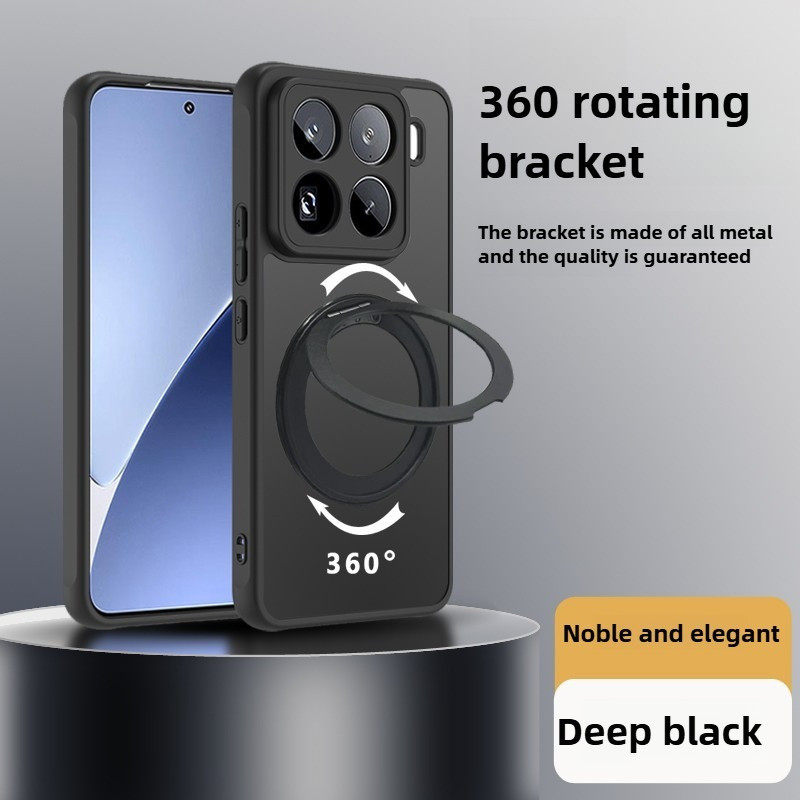 360 Xoay Nam Châm Cho Xiaomi 15 Ultra 14 14T 15 15T Pro Ốp Lưng Màu Mỏng Mờ Từ Tính Sạc Không Dây Lư