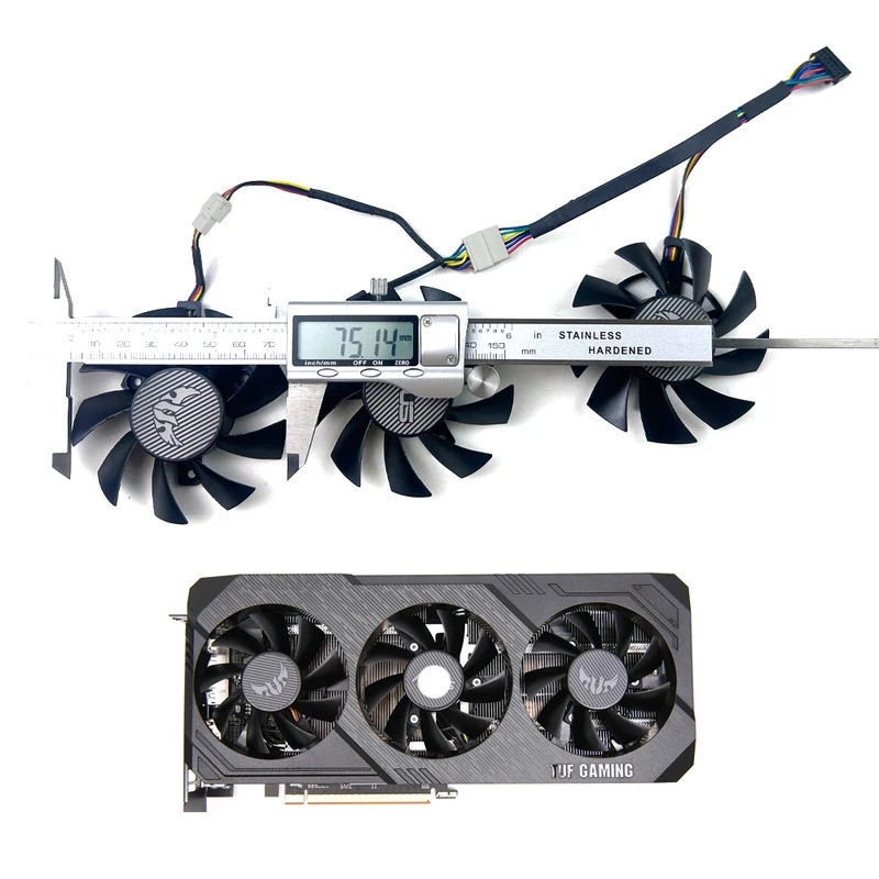 Quạt Làm Mát 75MM 7PIN PLA08015S12HH FD8015U12D Dành Cho ASUS TUF GTX1660Ti 1660super RX 5700 XT TUF