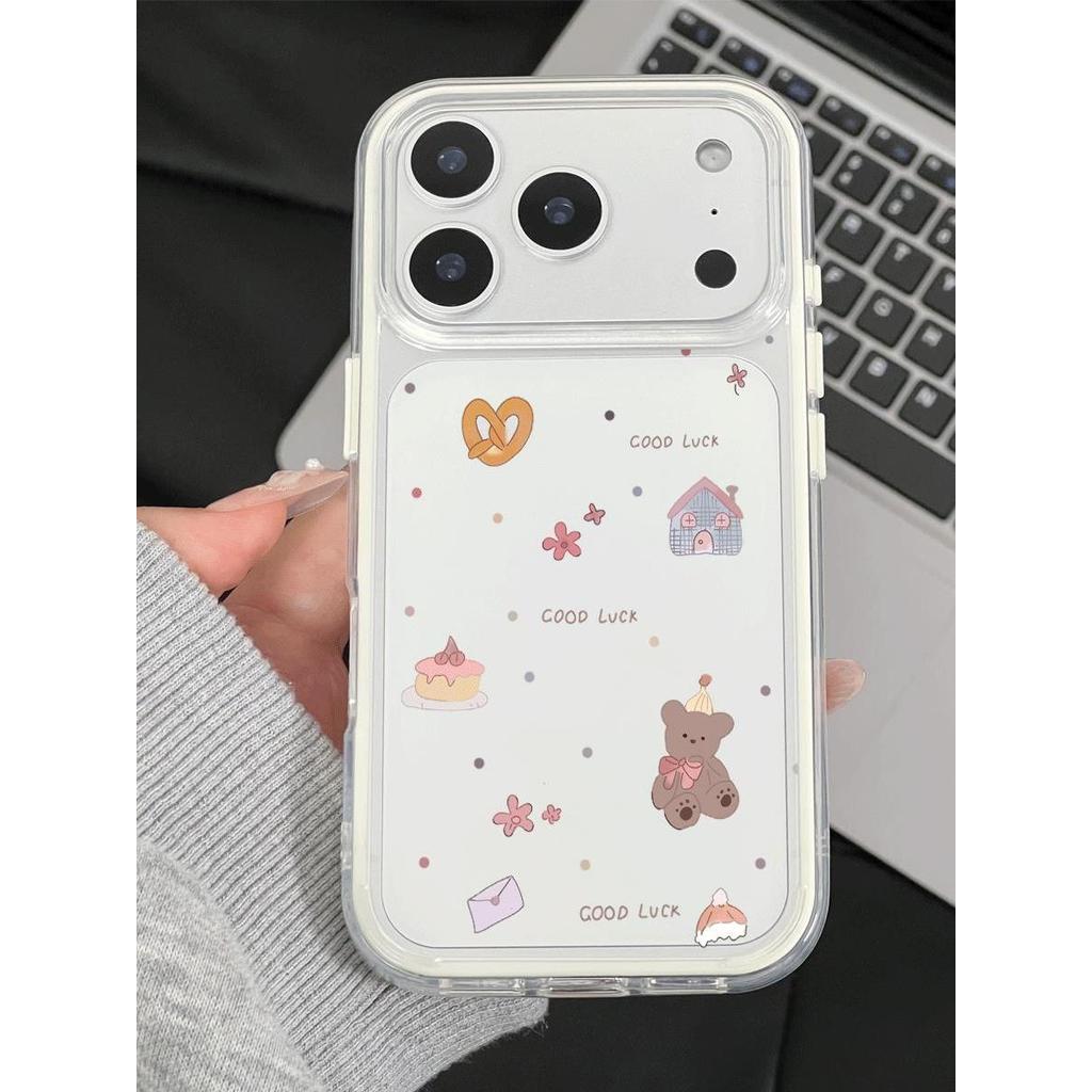 ốp lưng hàn quốc óp lưng iphone 12 pro max Sweet Little Bear Town Thích hợp cho iPhone17promax Vỏ đi