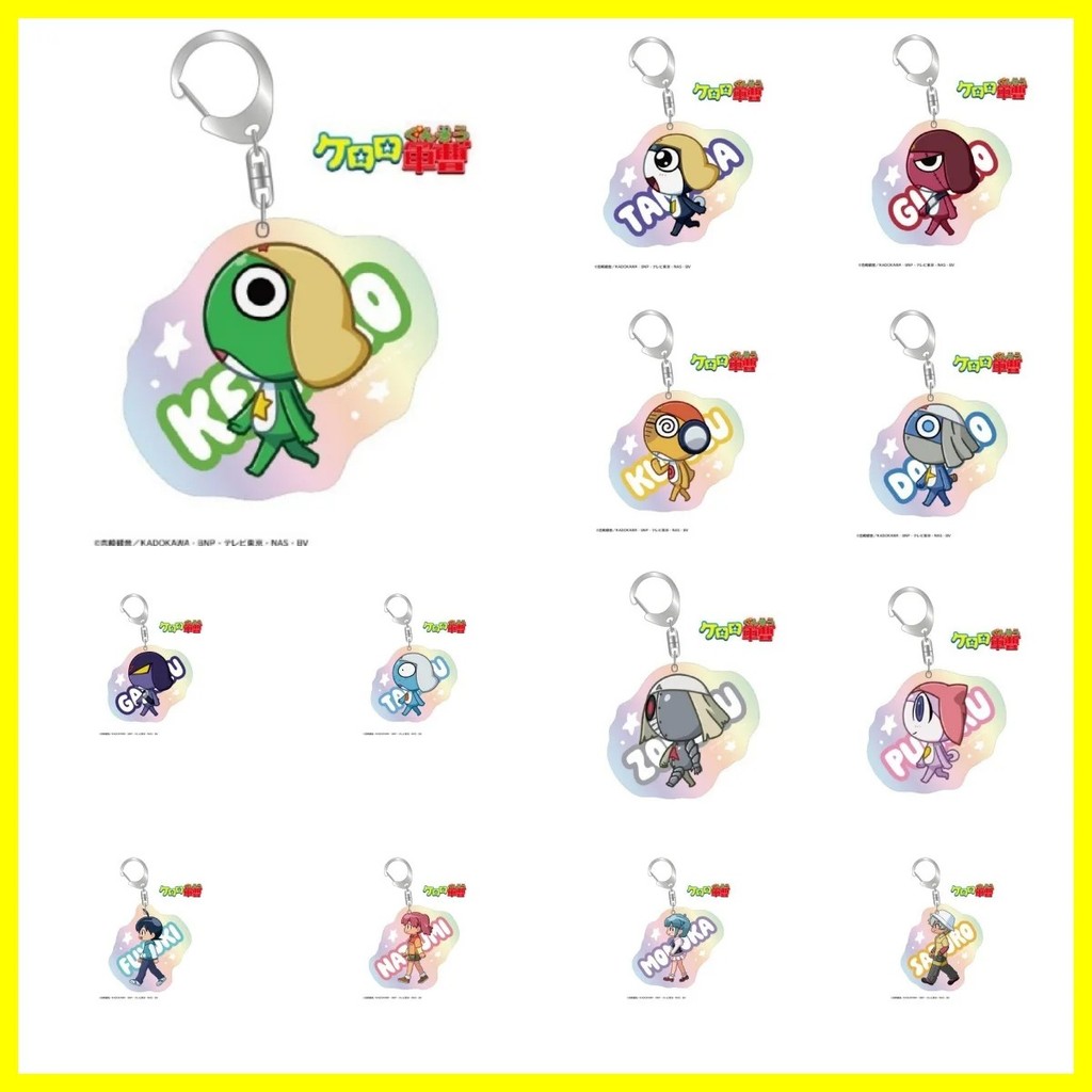 Móc khóa Keroro Gunso Sergeant Frog Acrylic Chú Ếch Keroro Tamama Giroro phụ kiện treo balo túi xách