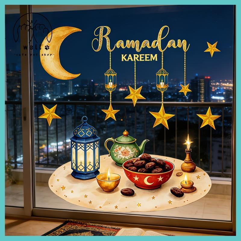 [wellstay1] Eid Window Stiers Ramadan Trang trí Eid Mubarak Trang trí cho gia đình 2026 Ramadan Kare
