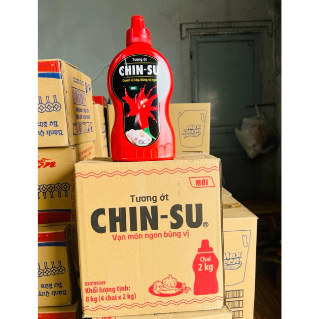 Thùng 4 chai Tương Ớt CHIN-SU Chai Lớn 2Kg