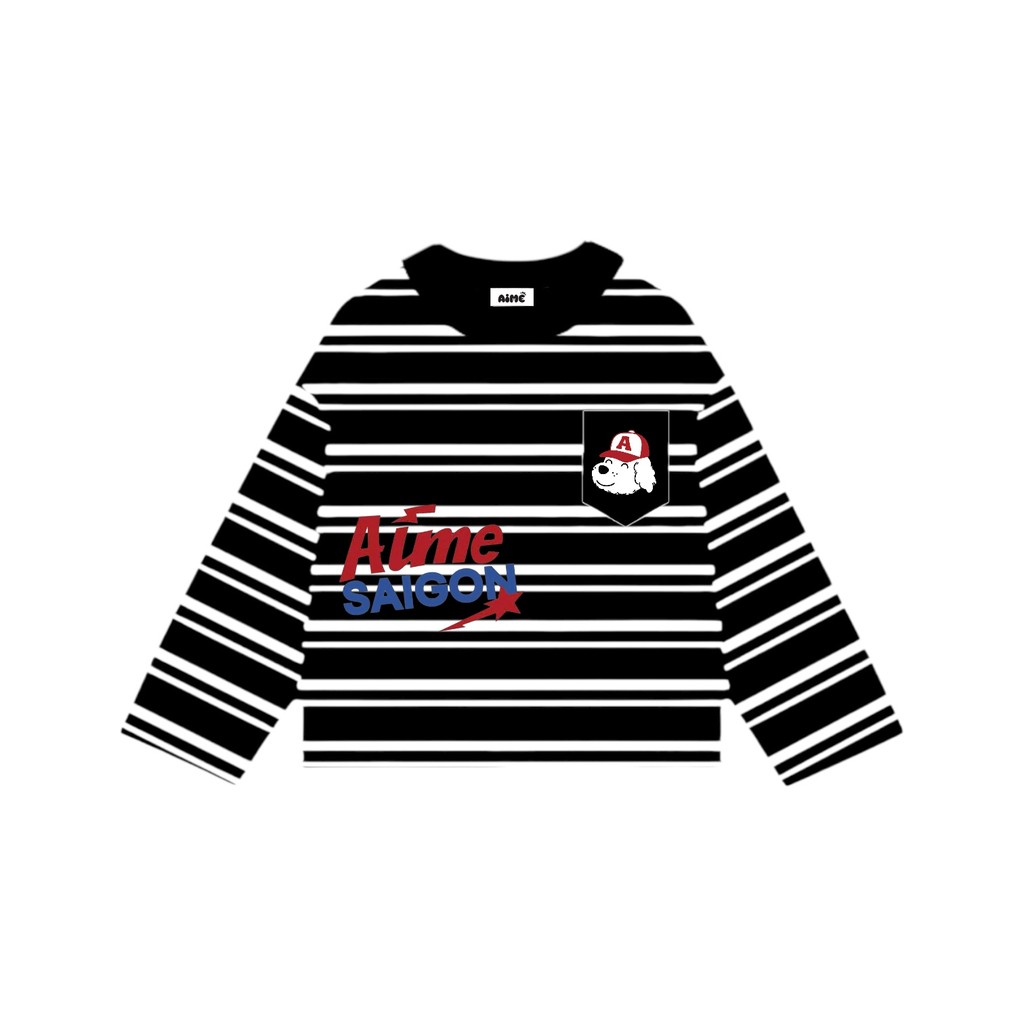 [Ver5] Áo Thun Tay Dài Raglan Phối Borip NGÔI SAOxCotton Long Sleeve Boxy AIMÉ Form Rộng Cổ Tròn Unisex Nam Nữ Áo Mùa Hè | BigBuy360 - bigbuy360.vn