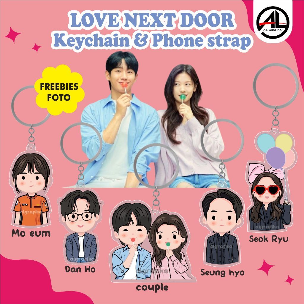 KEYCHAIN LOVE NEXT DOOR JUNG HAEIN JUNG SOMIN PHONE STRAP DRAKOR KDRAMA