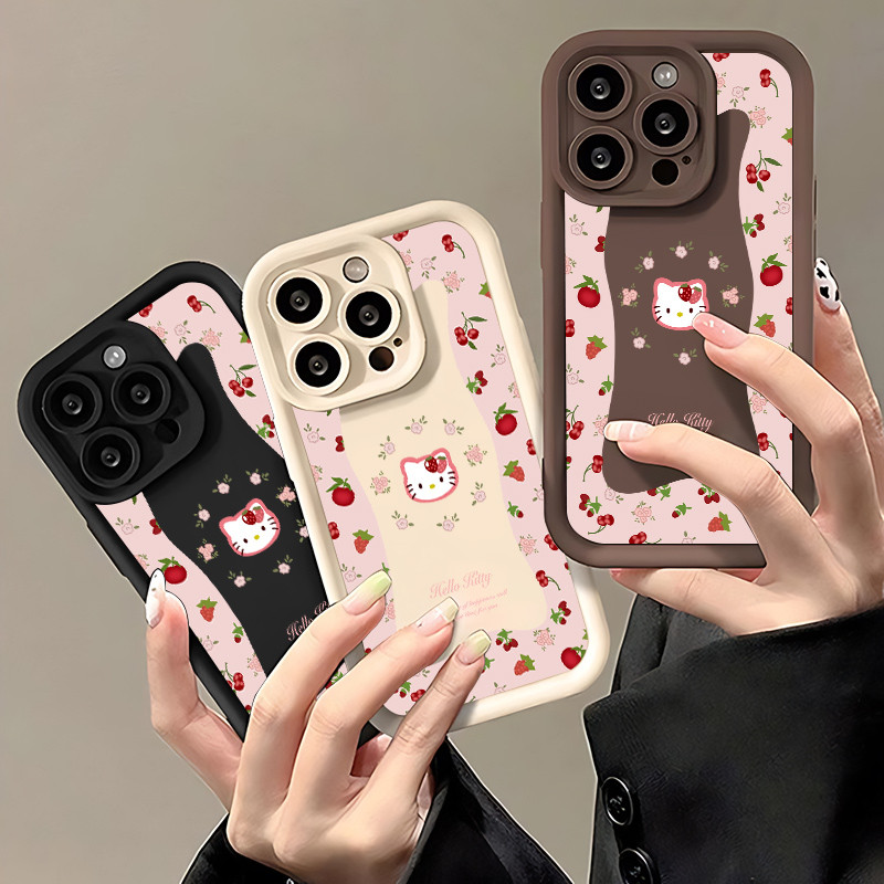 Ốp Lưng cho OPPO A9 2020/A5S/A3S/A3X/A5 pro/A15/A16/A16K/A17 Hello Kitty Dâu Tây TPU Soft Shell chốn