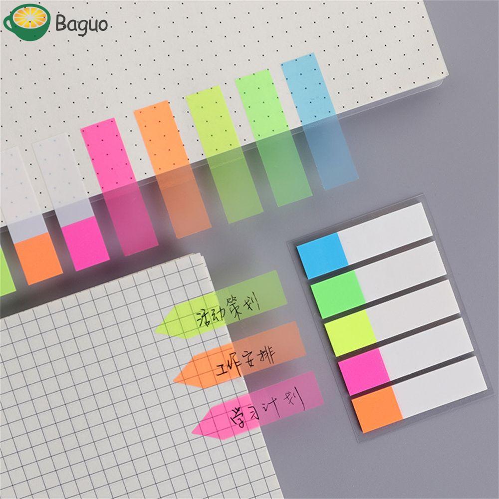 BAGUO Huỳnh Quang Memo Pad Memo Flags Memo Sticker Giấy 100 Tờ Màu Memo Pad