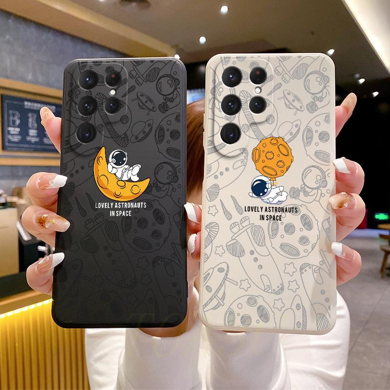 Ốp lưng samsung S24 Ultra / S25 Ultra Ốp lưng silicon mềm hình phi hành gia Ốp điện thoại minh họa T
