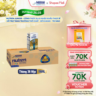 Thùng 36 Hộp Sữa Pha Sẵn NESTLÉ NUTREN JUNIOR Thụy Sĩ Công Thức BIG Tăng Trưởng 110ML