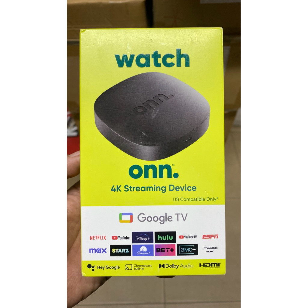TV Box Onn 4K – Google TV – Chip mạnh – Hỗ trợ Netflix 4K -kèm remote tìm kiếm giọng nói – Hàng Mỹ W