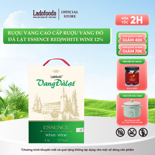[25/03 - TẶNG MACCA ĐƠN 399K] [Ladofoods] Rượu Vang Cao Cấp Rượu Vang Đỏ Đà Lạt Essence Red/White Wine 12%
