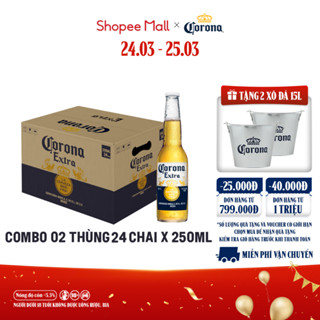 Nồng Độ Cồn 4.5% - Combo 2 Thùng Bia Corona-Extra nhập khẩu thùng 24 chai (250ml/chai)
