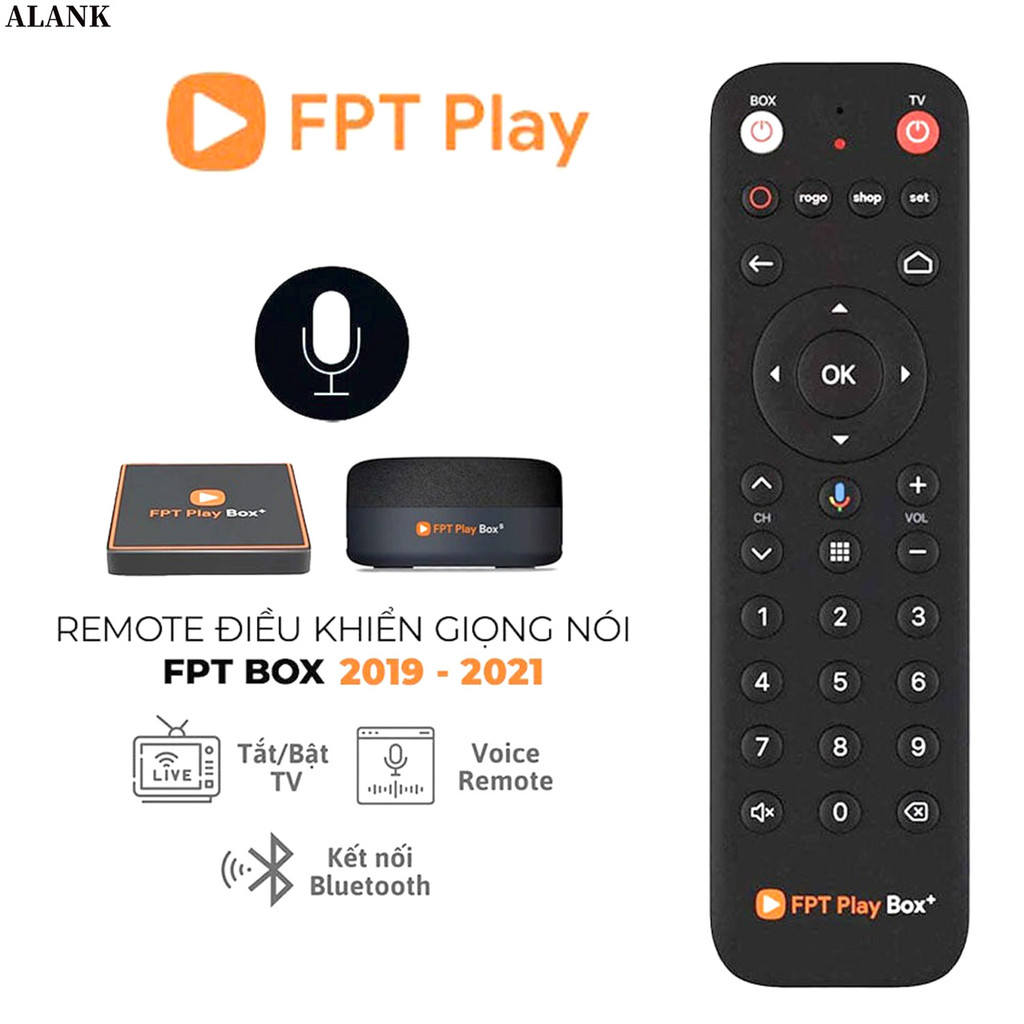 ALANK REMOTE TV Box  Android  điều khiển Đầu Thu Hộp chơi FPT Play box+ 2018 s335, 2019 s400, 2020 s