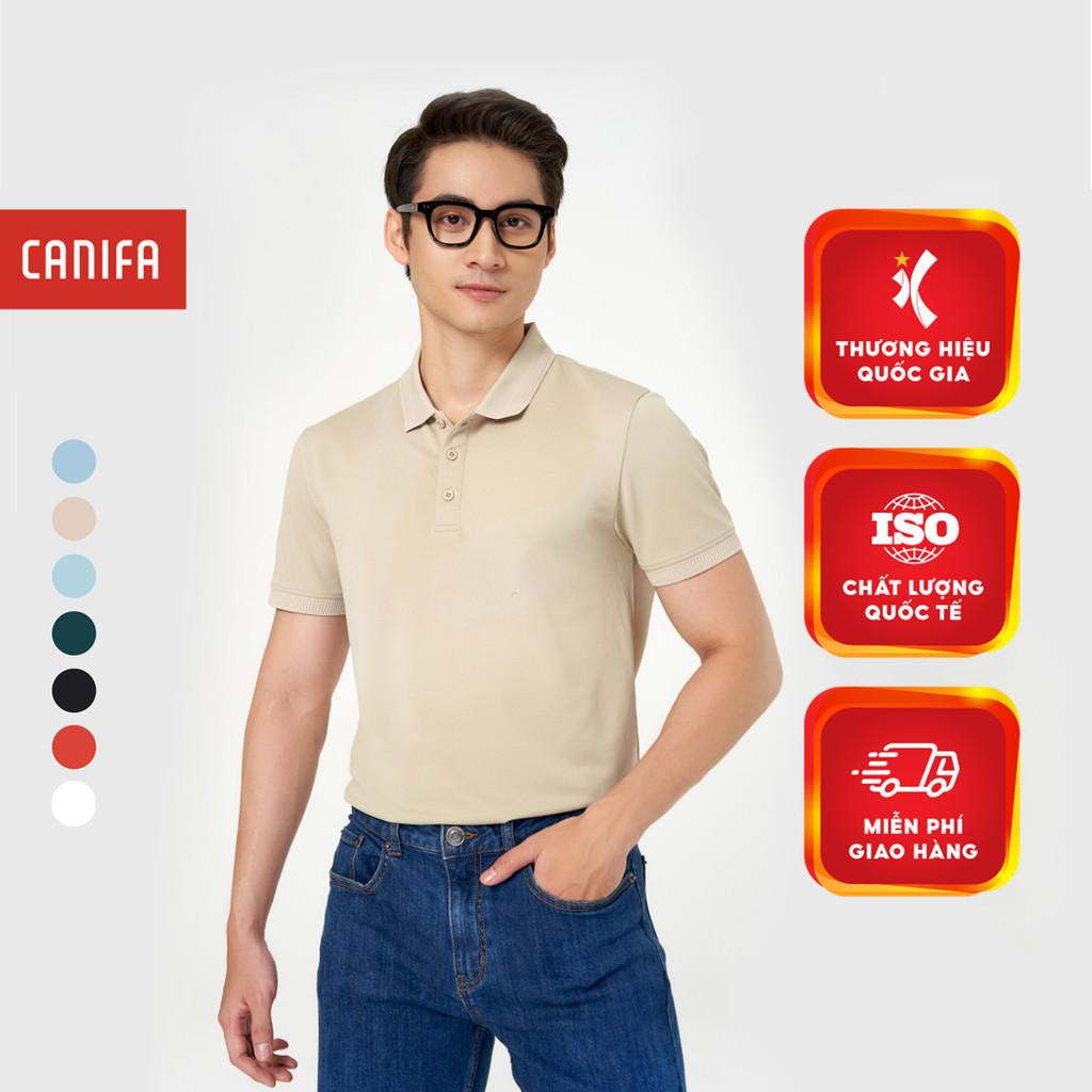 Áo polo nam CANIFA MEN cổ đức cộc tay 8TP23A004